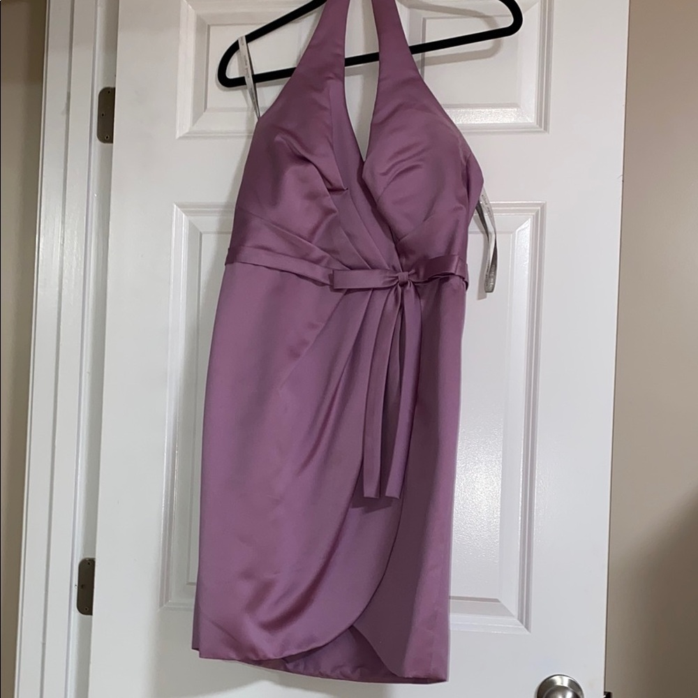 Elegant Halter Neck Purple Dress